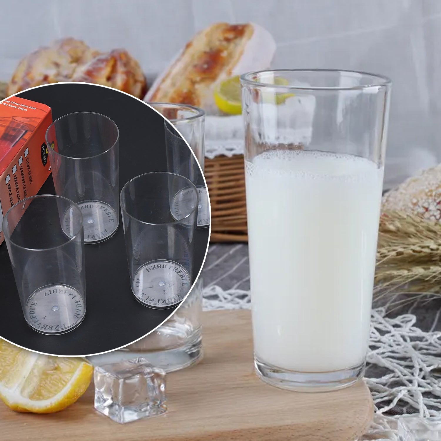 7143 Round Clear Plastic Water Glass Juice Beer Wine Plastic Unbreakable Transparent Glass Set ( 300ml 6pc ) DeoDap 7143 Round Clear Plastic Water Glass Juice Beer Wine Plastic Unbreakable Transparent Glass Set ( 300ml 6pc ) DeoDap